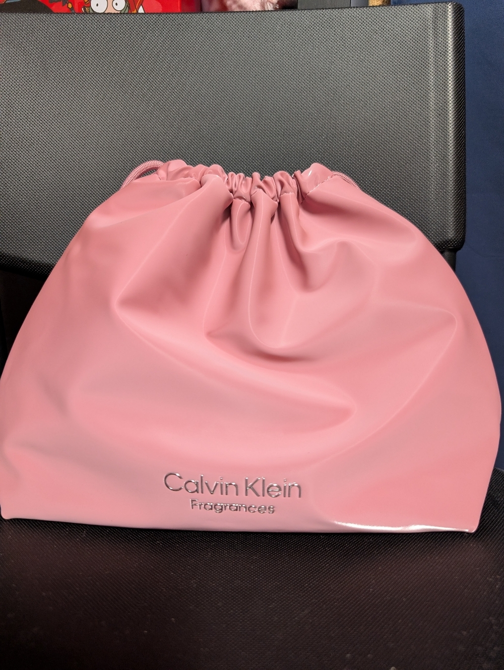 Brand New Calvin Klein Pink Drawstring Cosmetic Pouch